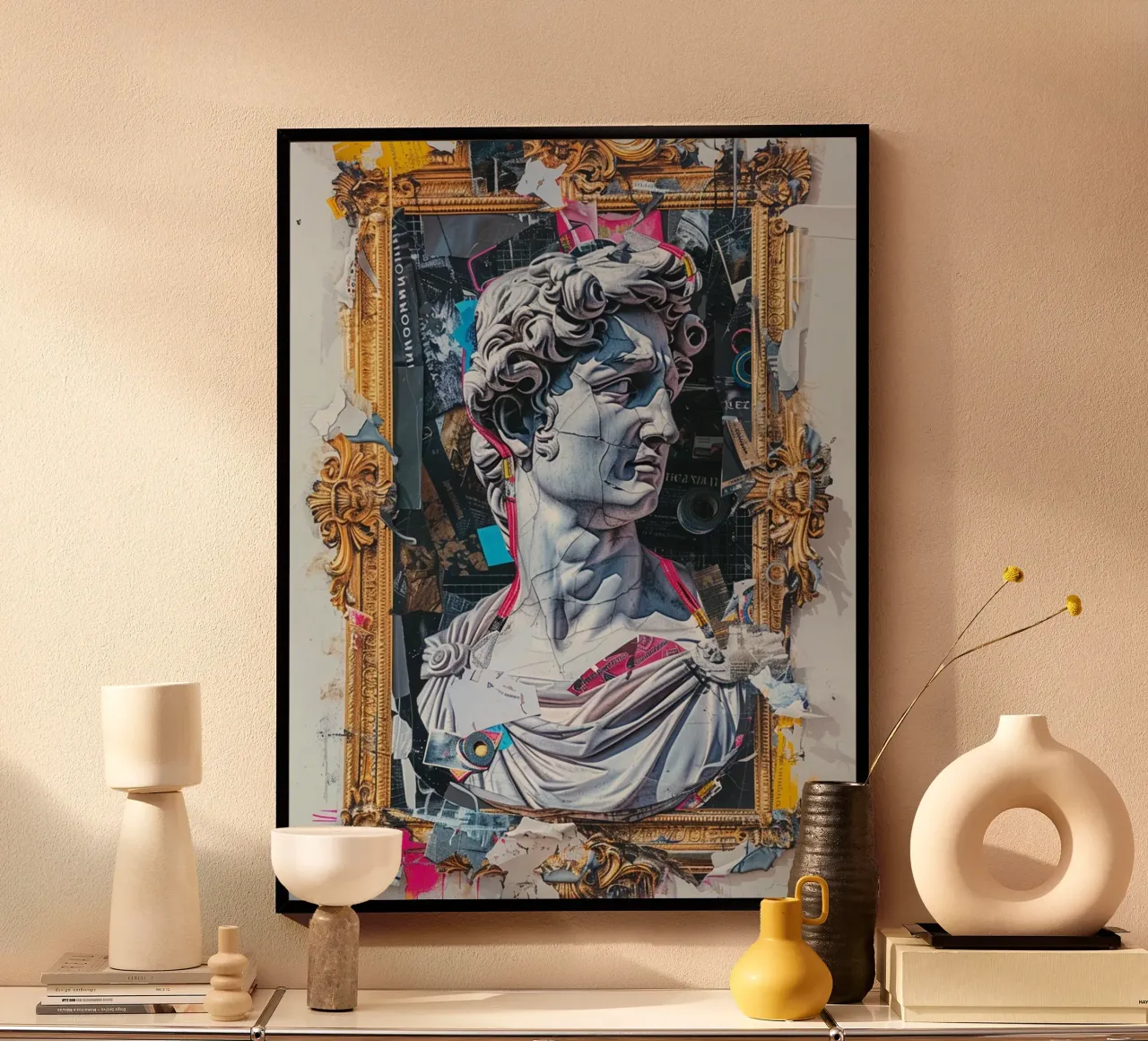 Baroque Rebellion poster con telaio in alluminio da Mosaic Dialogue