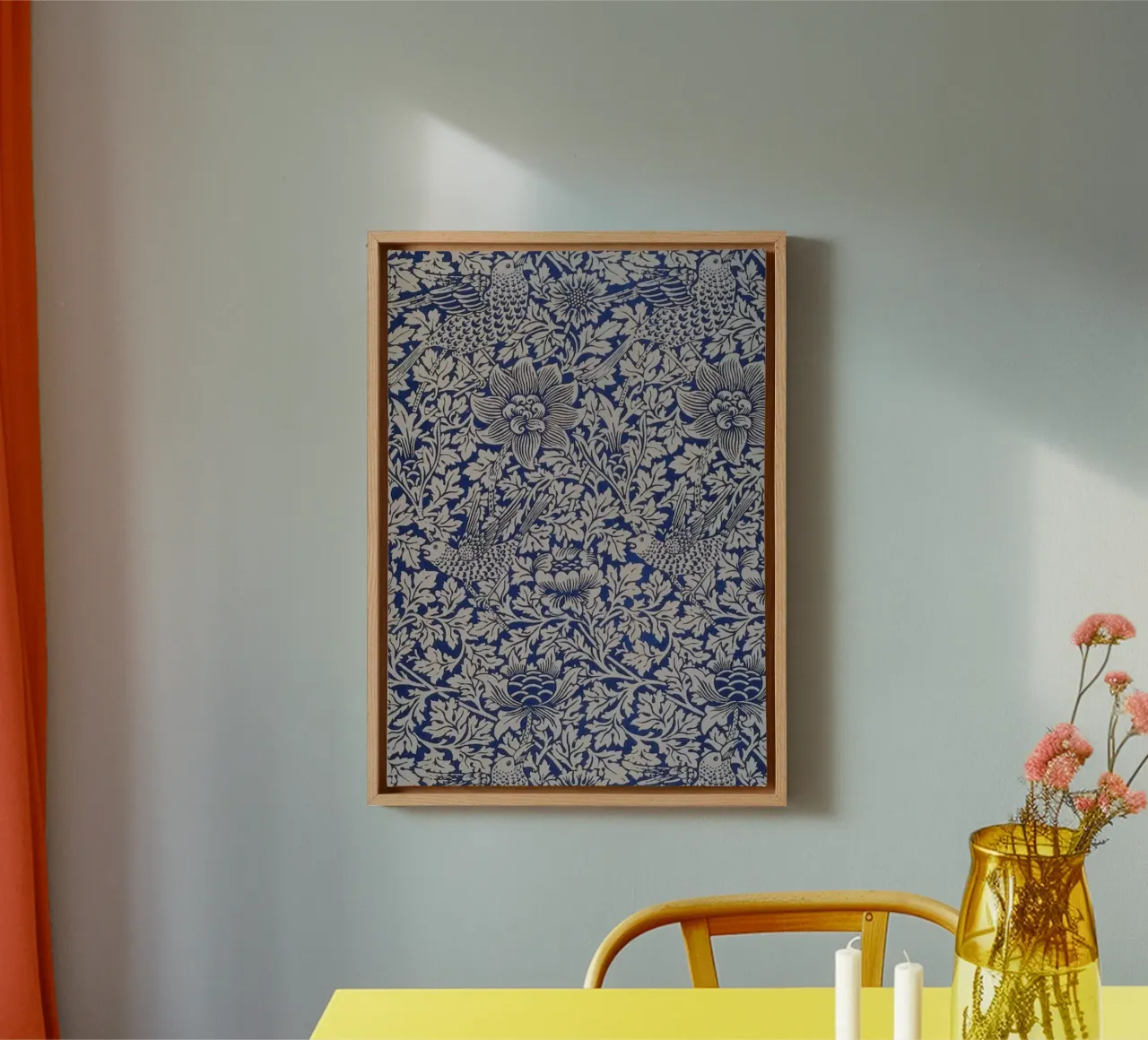 William Morris Botanical Print, Vintage tela con Cornice a cassetta da thomas
