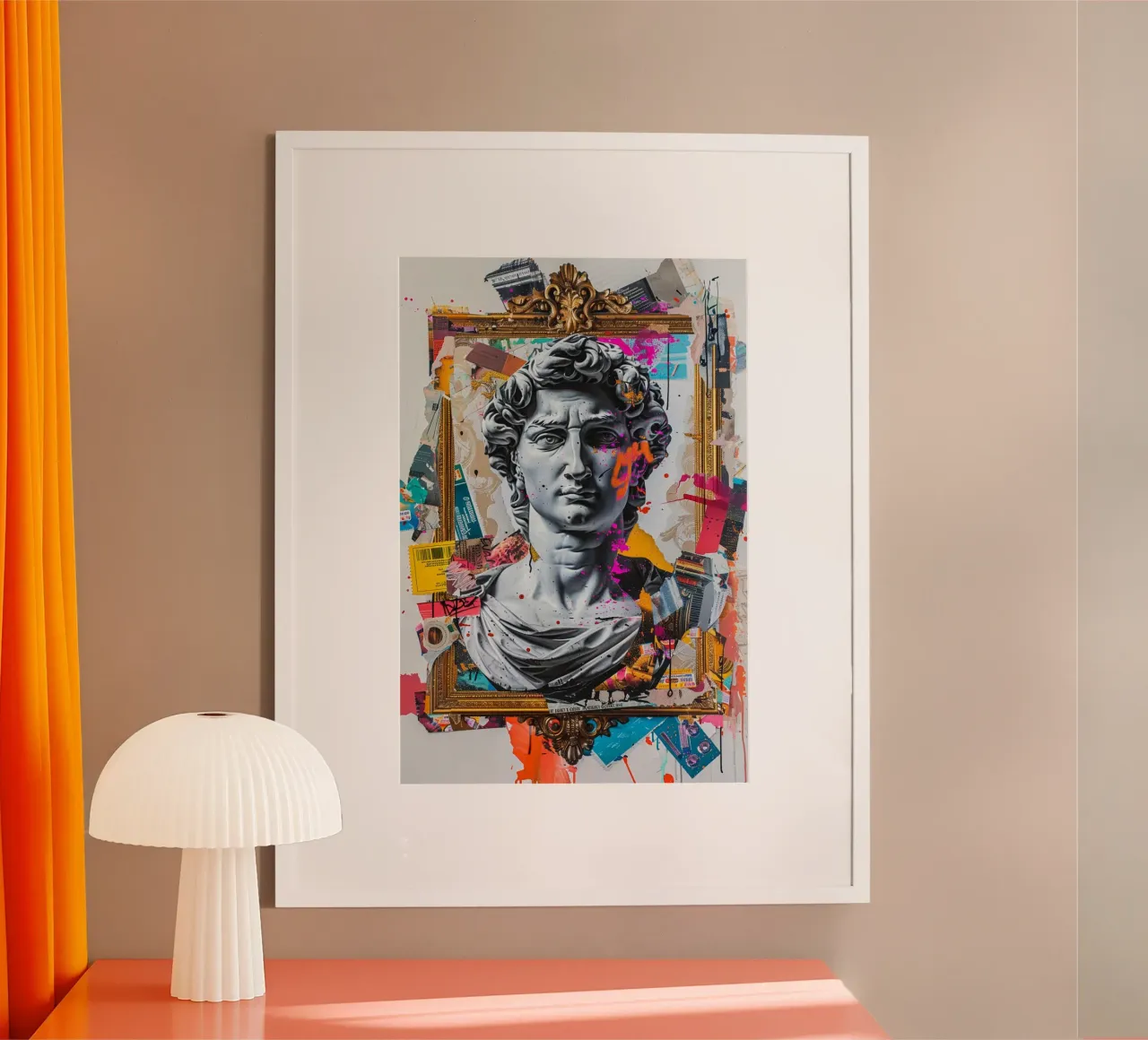 Graffiti Renaissance poster con telaio in alluminio da Mosaic Dialogue