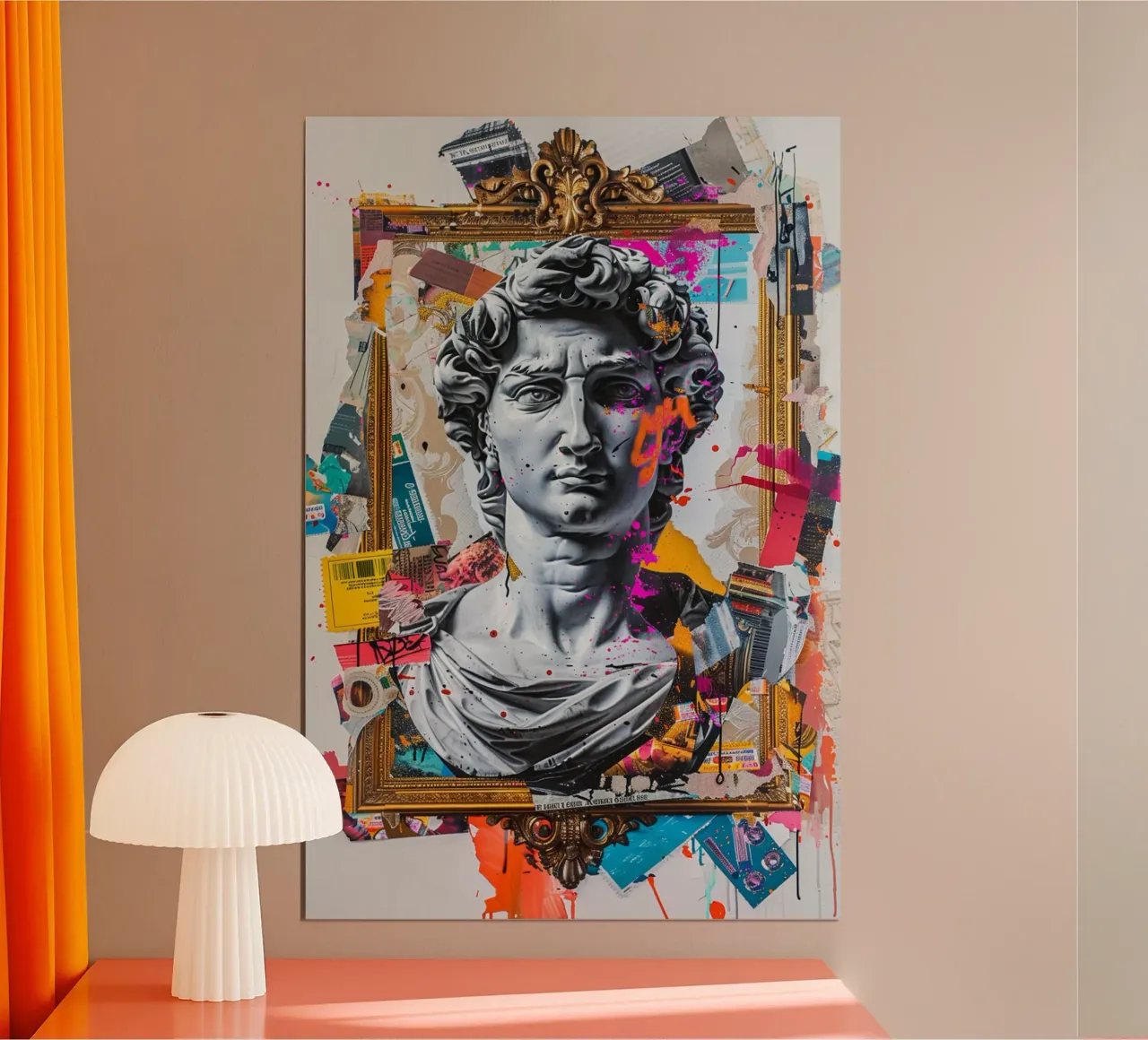 Graffiti Renaissance poster con telaio in alluminio da Mosaic Dialogue