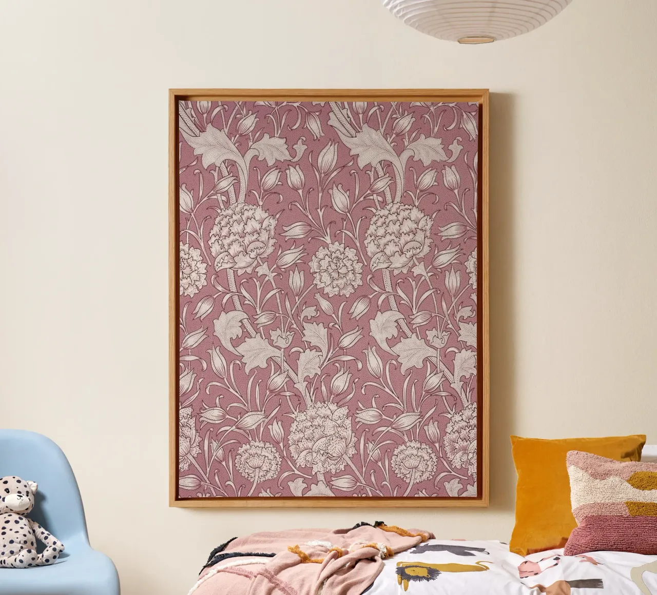 William Morris Botanical Print, Vintage tela con Cornice a cassetta da thomas