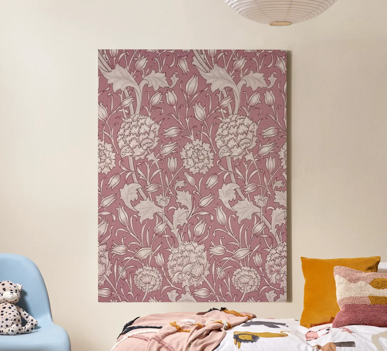 William Morris Botanical Print, Vintage tela con Cornice a cassetta da thomas