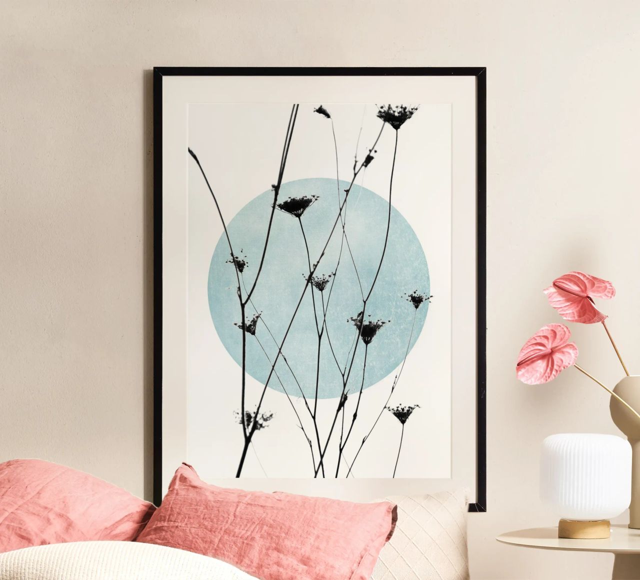 Vintage bloom blue poster by BAINAI