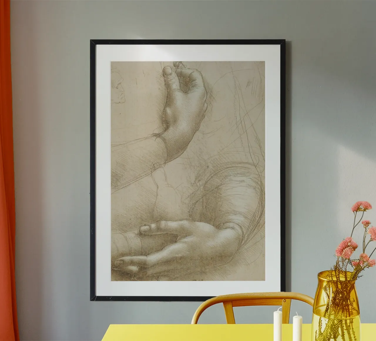 Studio della mano poster con telaio in alluminio da James McIntosh