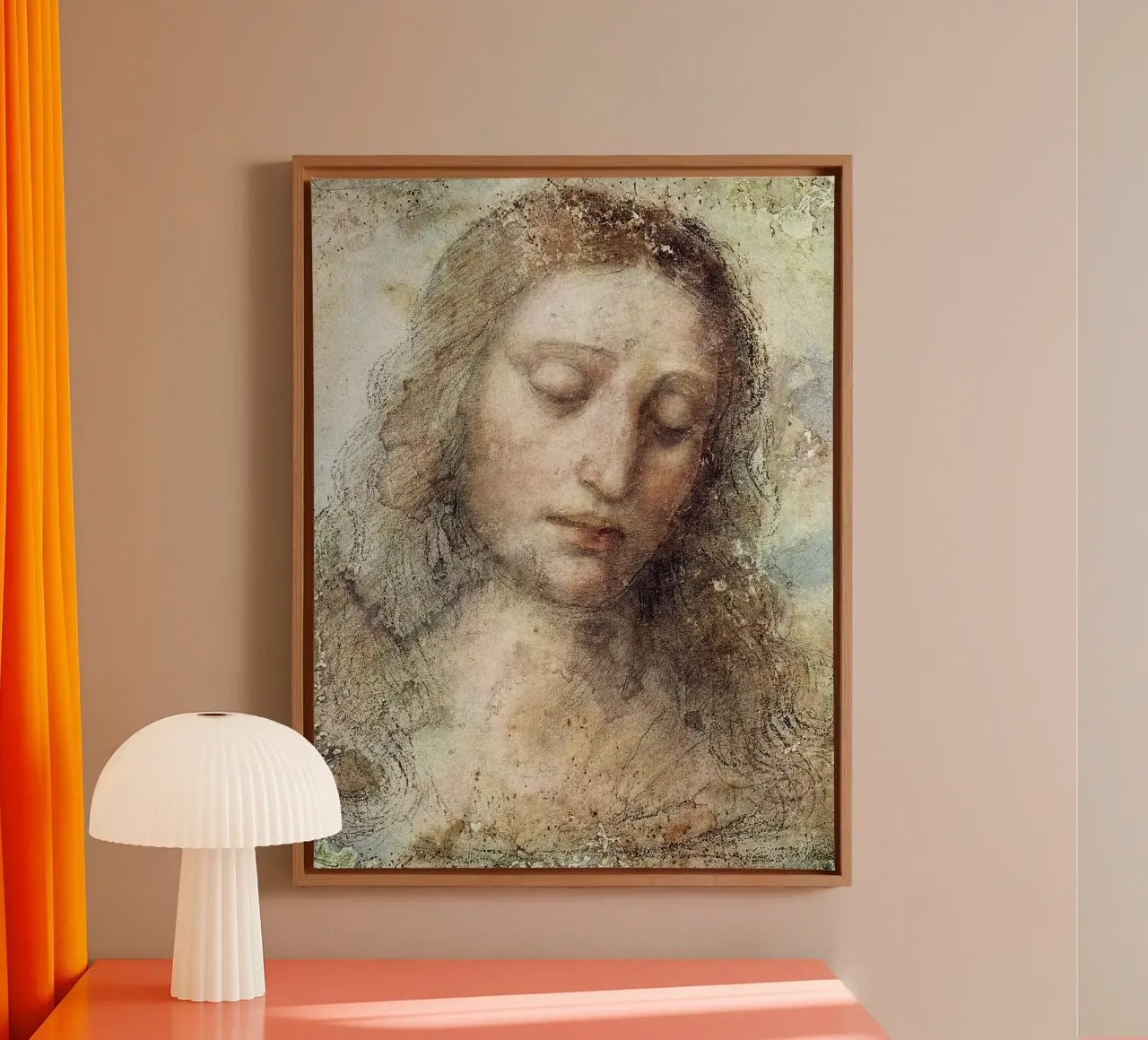 Testa di Cristo di Leonardo da Vinci tela con Cornice a cassetta da James McIntosh