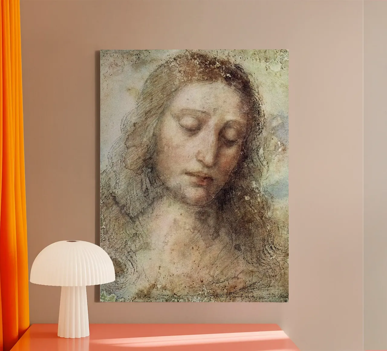 Testa di Cristo di Leonardo da Vinci tela con Cornice a cassetta da James McIntosh
