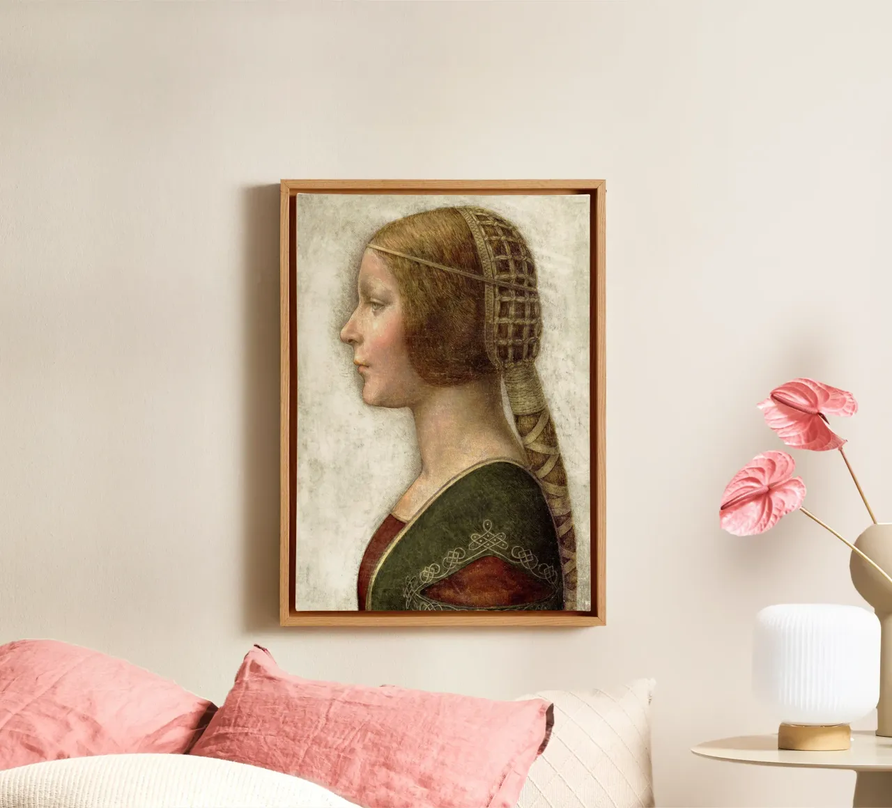 La Bella Principessa by Leonardo da Vinci tela con Cornice a cassetta da James McIntosh