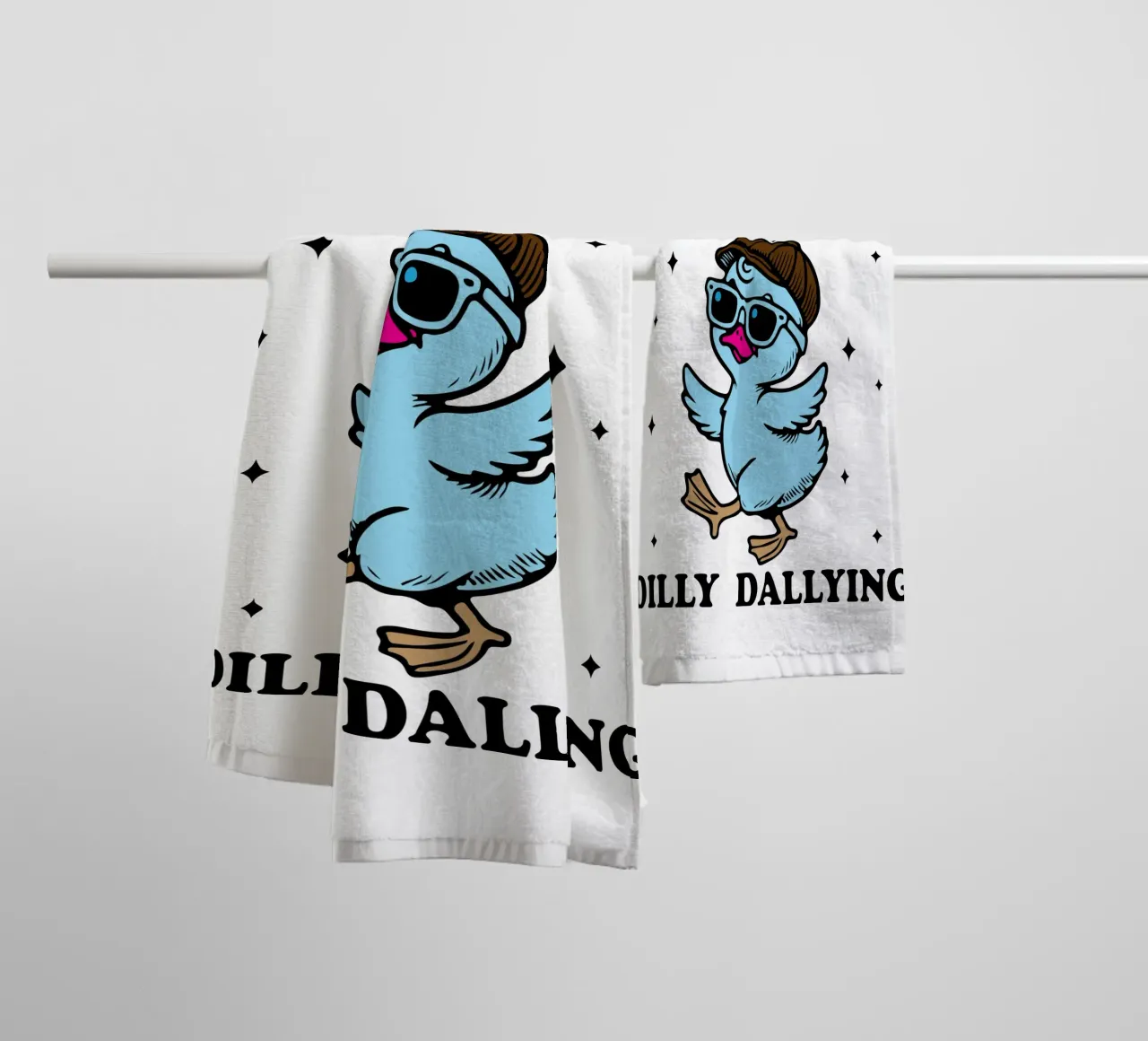 dilly dallyng funny duck asciugamano da bagno da tanabaroo