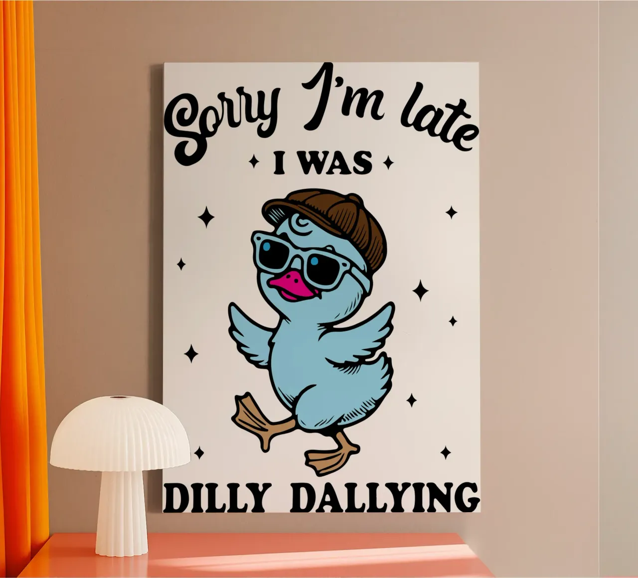 dilly dallyng funny duck tela con Cornice a cassetta da tanabaroo