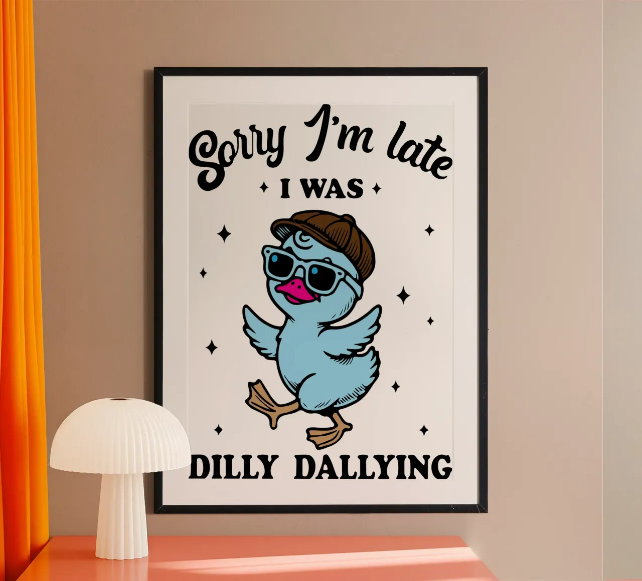 dilly dallyng funny duck poster da tanabaroo