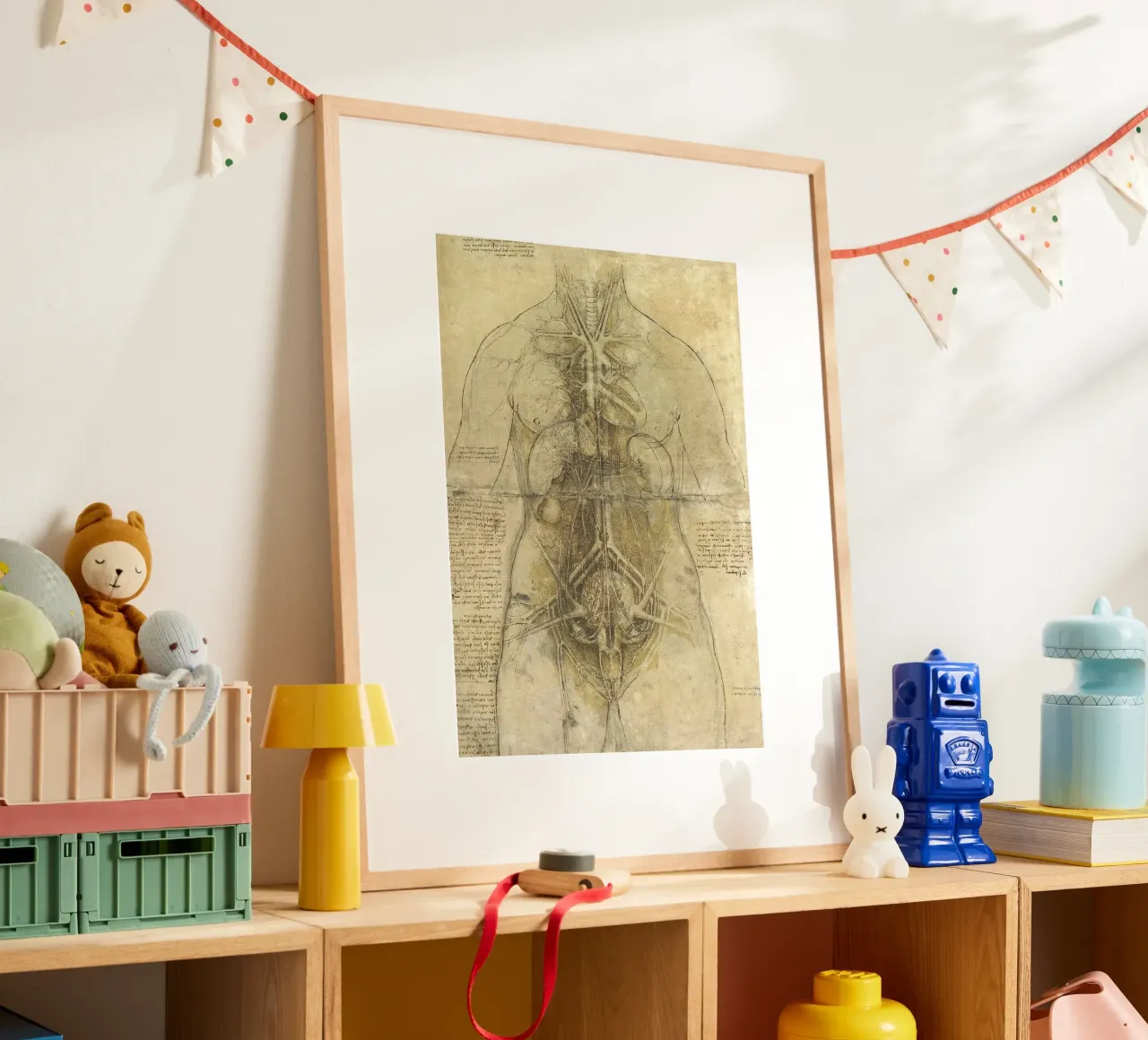 Estudio anatómico de Leonardo da Vinci poster con marco de aluminio de James McIntosh