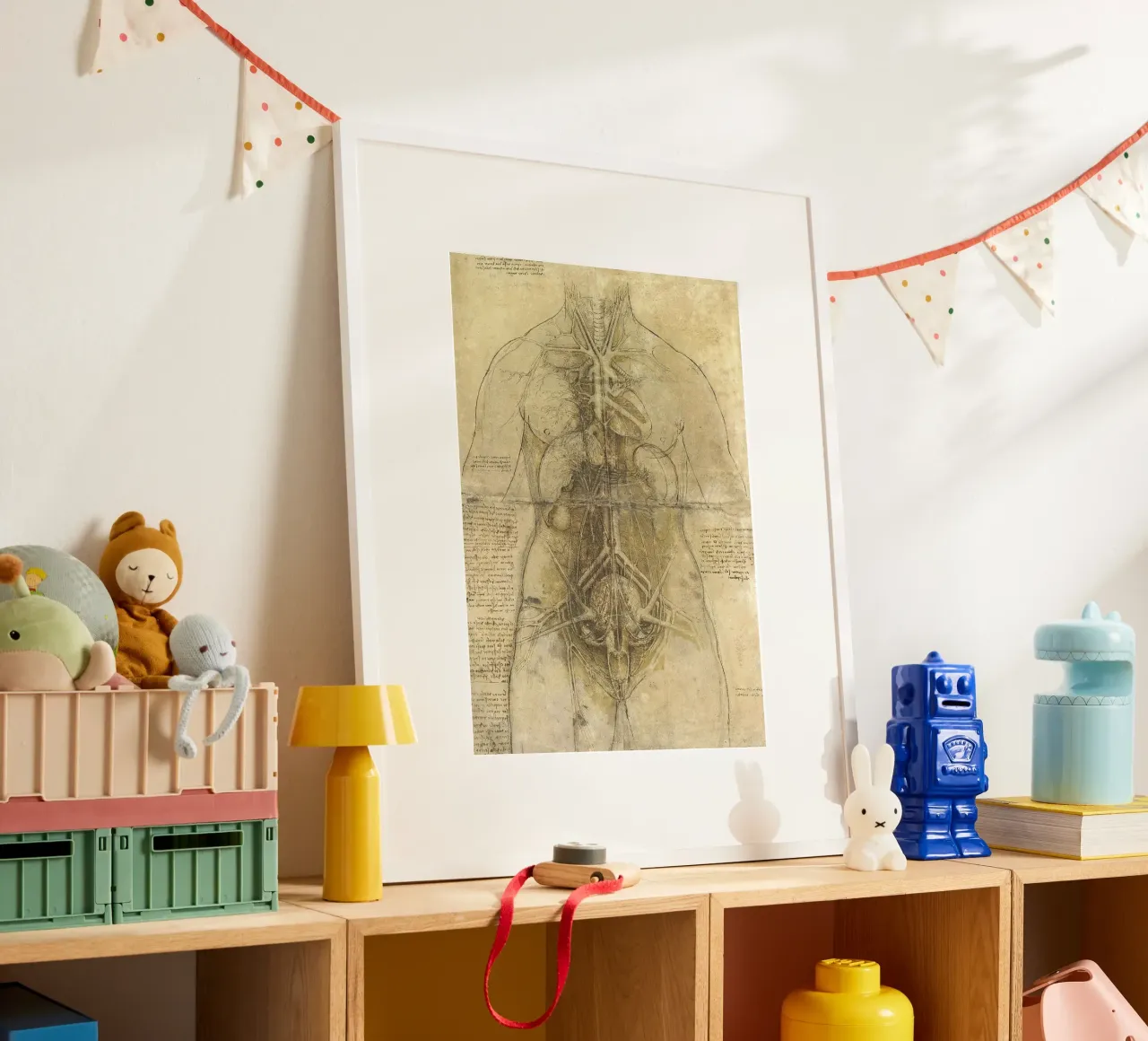 Estudio anatómico de Leonardo da Vinci poster con marco de aluminio de James McIntosh