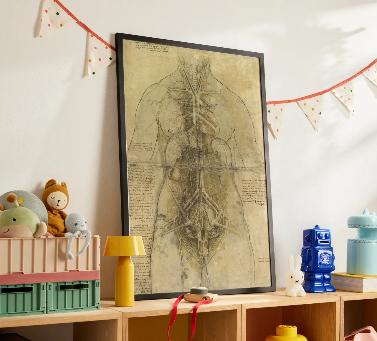 Estudio anatómico de Leonardo da Vinci poster con marco de aluminio de James McIntosh