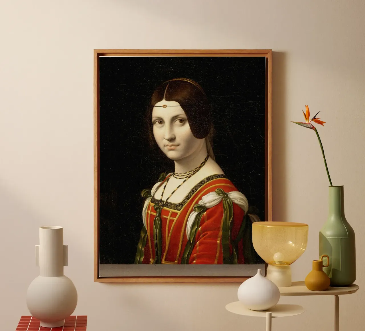 La Belle Ferronière by Leonardo da Vinci tela con Cornice a cassetta da James McIntosh