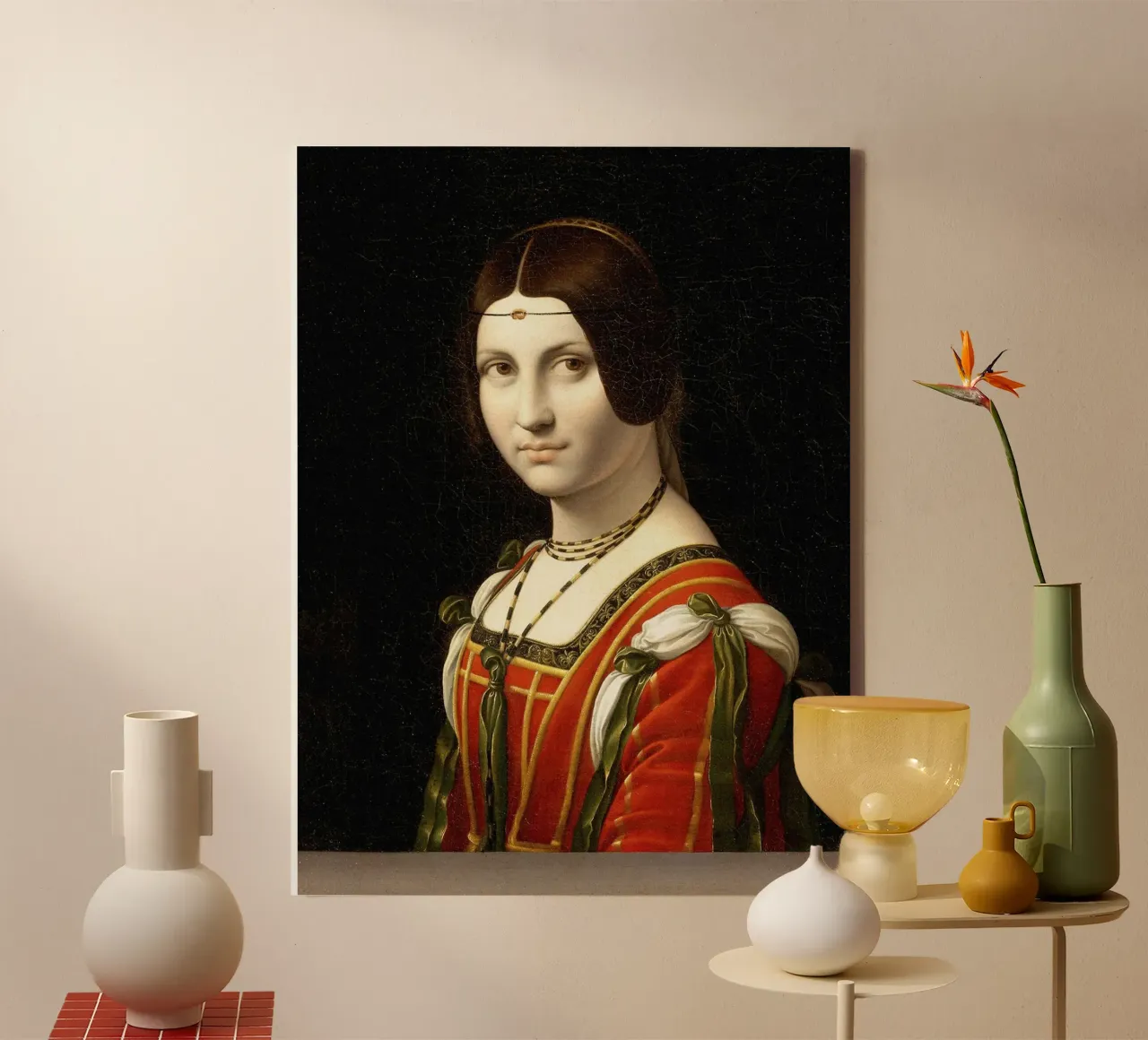 La Belle Ferronière by Leonardo da Vinci tela con Cornice a cassetta da James McIntosh