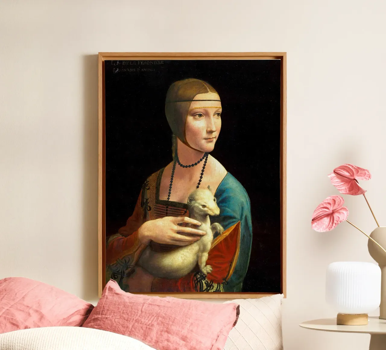 Dama con l'ermellino di Leonardo da Vinci tela con Cornice a cassetta da James McIntosh