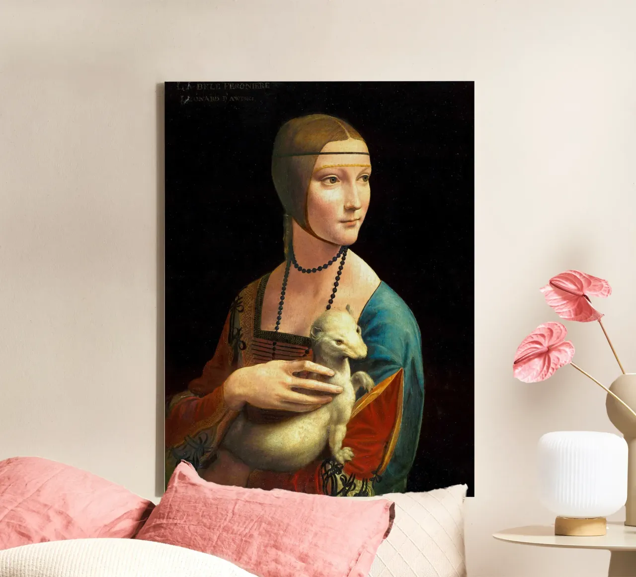 Dama con l'ermellino di Leonardo da Vinci tela con Cornice a cassetta da James McIntosh
