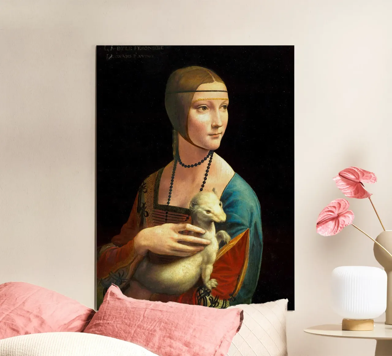 Dama con l'ermellino di Leonardo da Vinci poster con telaio in plastica da James McIntosh