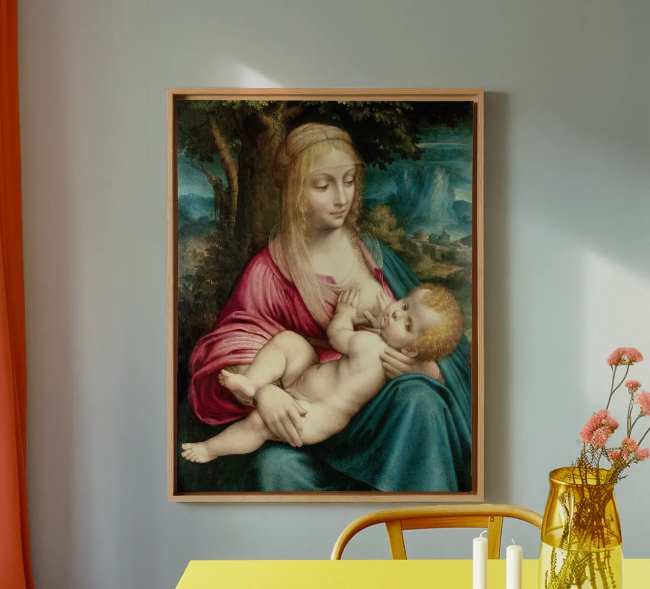 Madonna by Leonardo da Vinci tela con Cornice a cassetta da James McIntosh