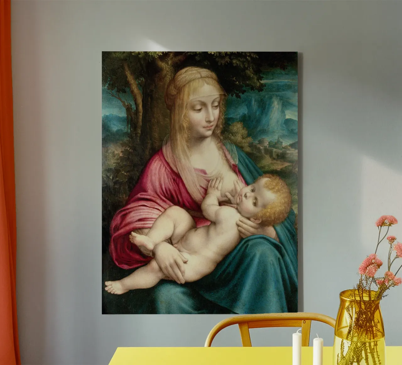 Madonna by Leonardo da Vinci tela con Cornice a cassetta da James McIntosh