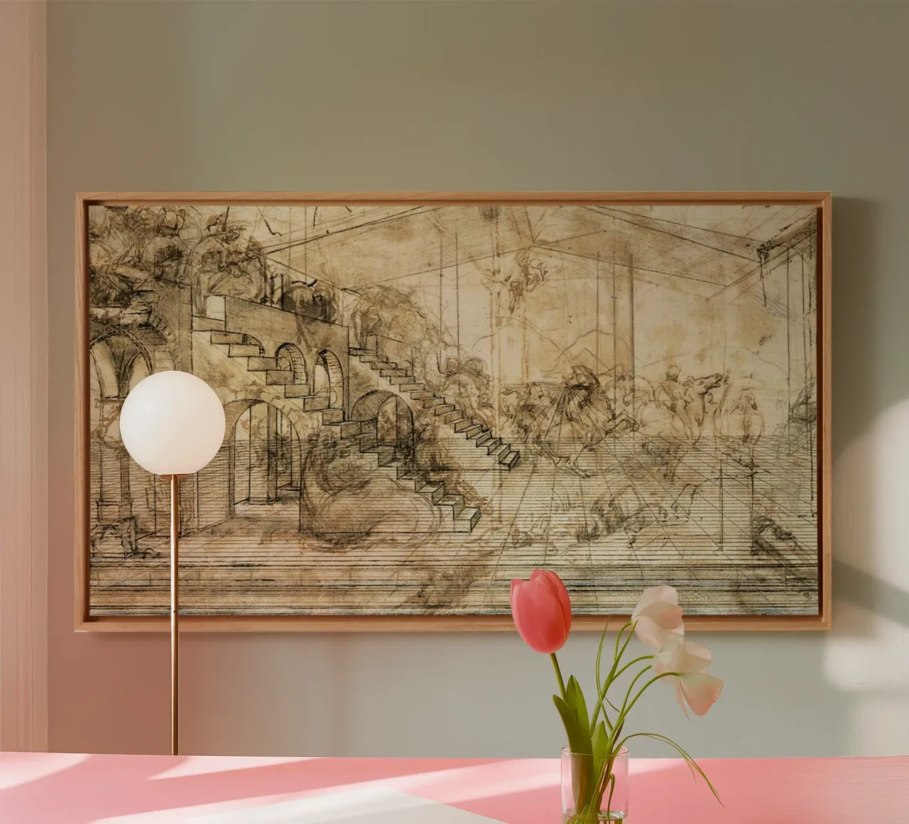Perspective Study for the background of the Adoration canvas with Floater frame by James McIntosh