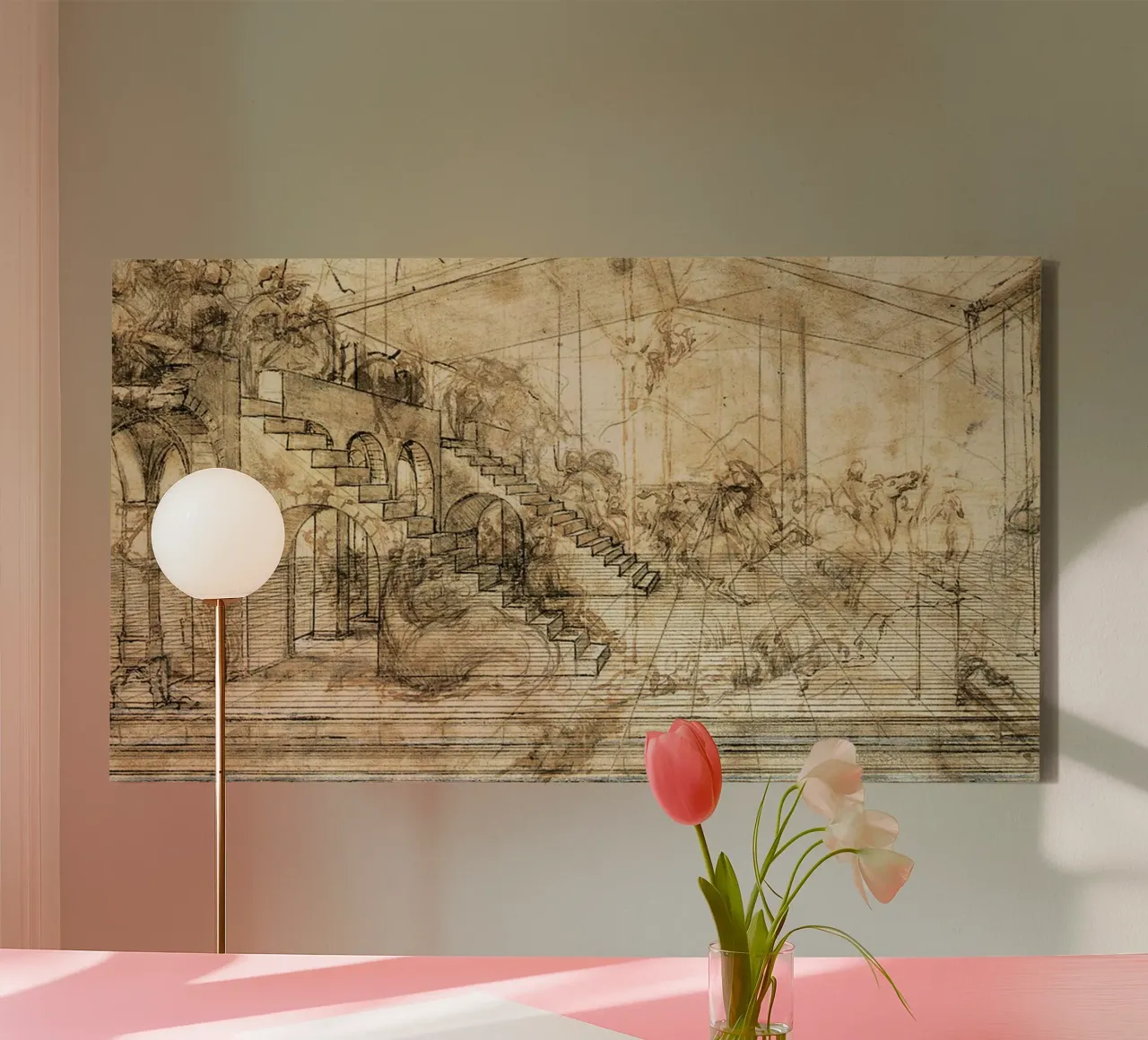 Perspective Study for the background of the Adoration canvas with Floater frame by James McIntosh