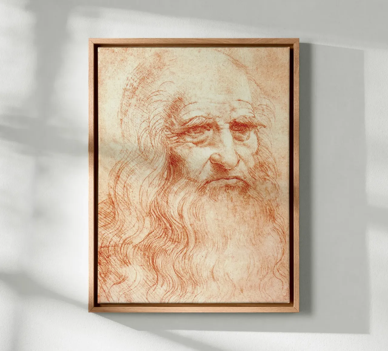 Ritratto di uomo in gesso rosso di Leonardo da Vinci tela con Cornice a cassetta da James McIntosh