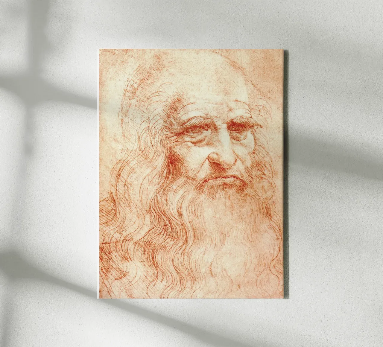 Ritratto di uomo in gesso rosso di Leonardo da Vinci tela con Cornice a cassetta da James McIntosh