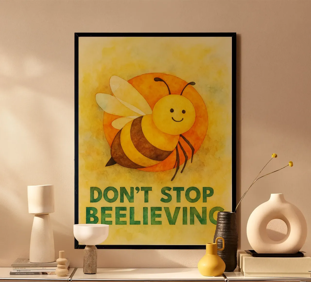 divertente beelieving poster da tanabaroo