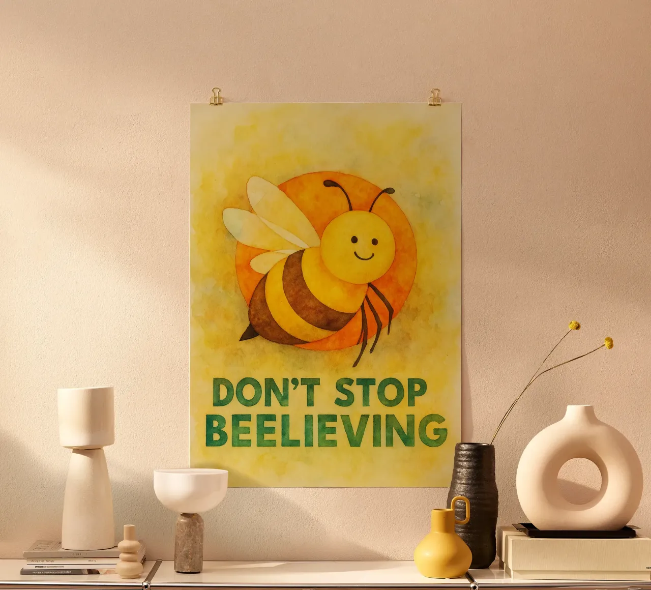 divertente beelieving poster da tanabaroo