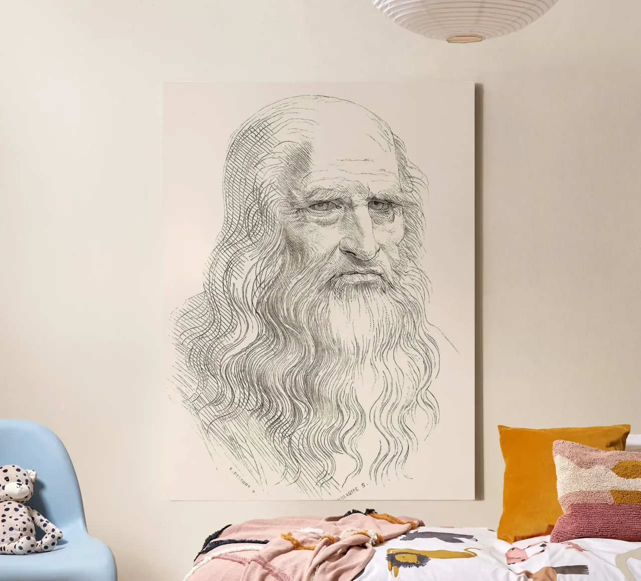 Ritratto di uomo anziano I di Leonardo da Vinci tela con Cornice a cassetta da James McIntosh
