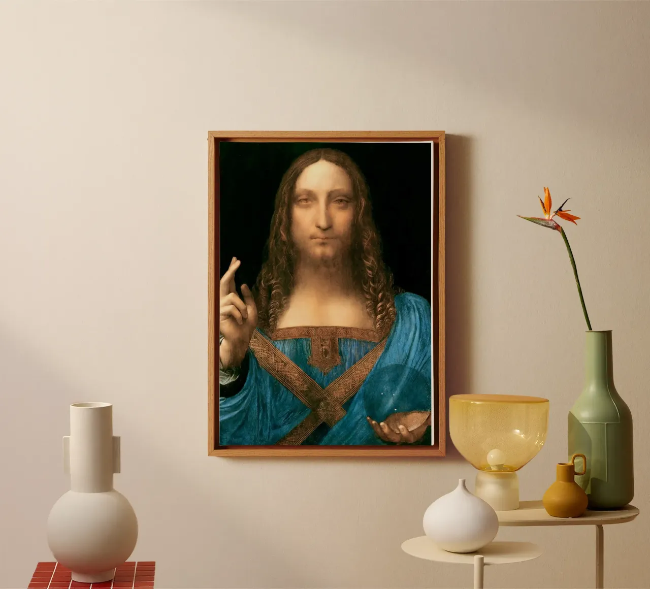 Salvator Mundi by Leonardo da Vinci tela con Cornice a cassetta da James McIntosh