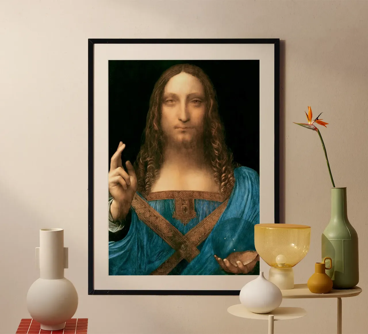 Salvator Mundi by Leonardo da Vinci poster da James McIntosh