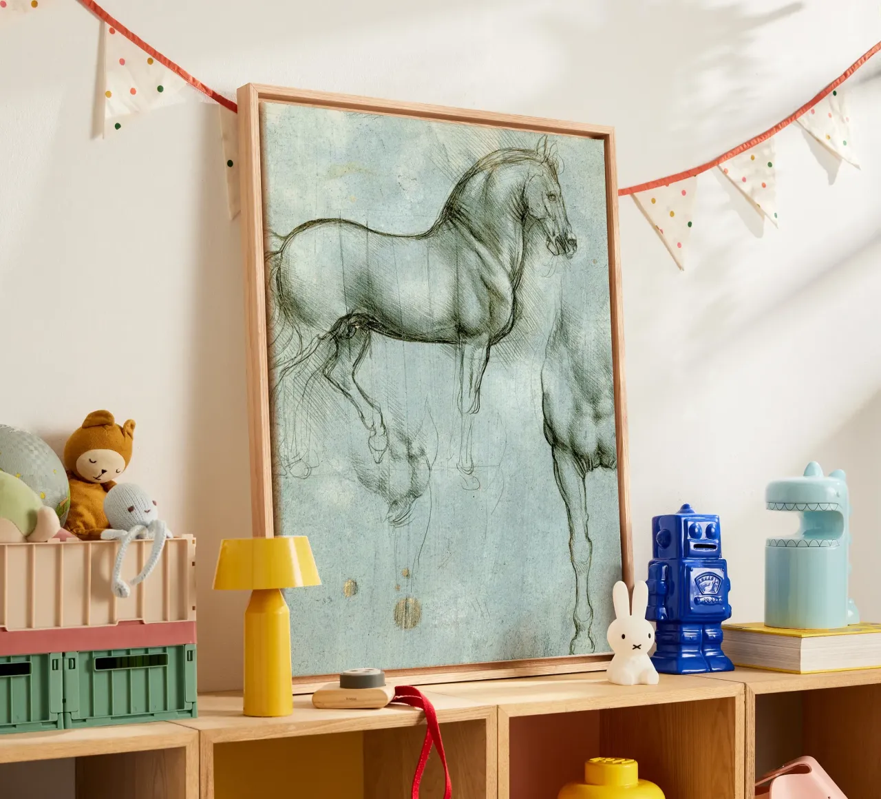 Studies of a horse by Leonardo da Vinci canvas with Floater frame by James McIntosh
