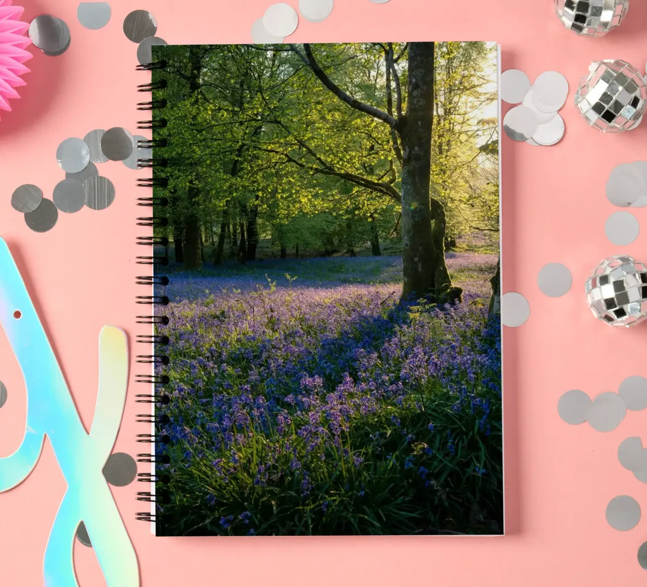 Overwhelmed with the most beautiful flower fields in the wor spiral notebook by Nature's Palette