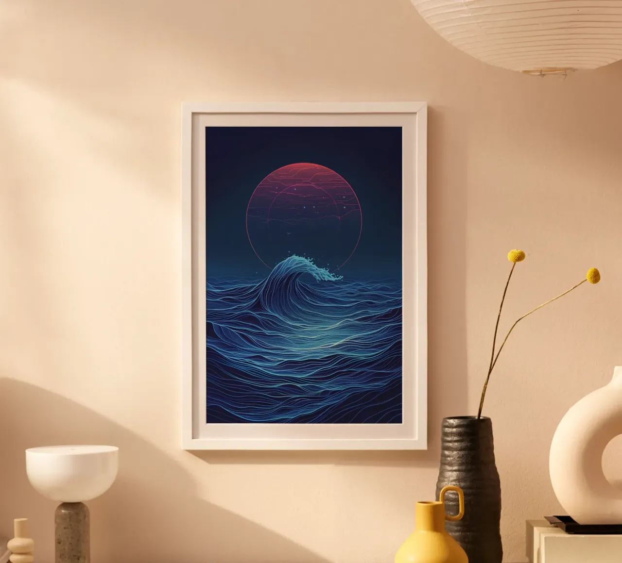 Cosmic Wave poster con telaio in alluminio da Mosaic Dialogue
