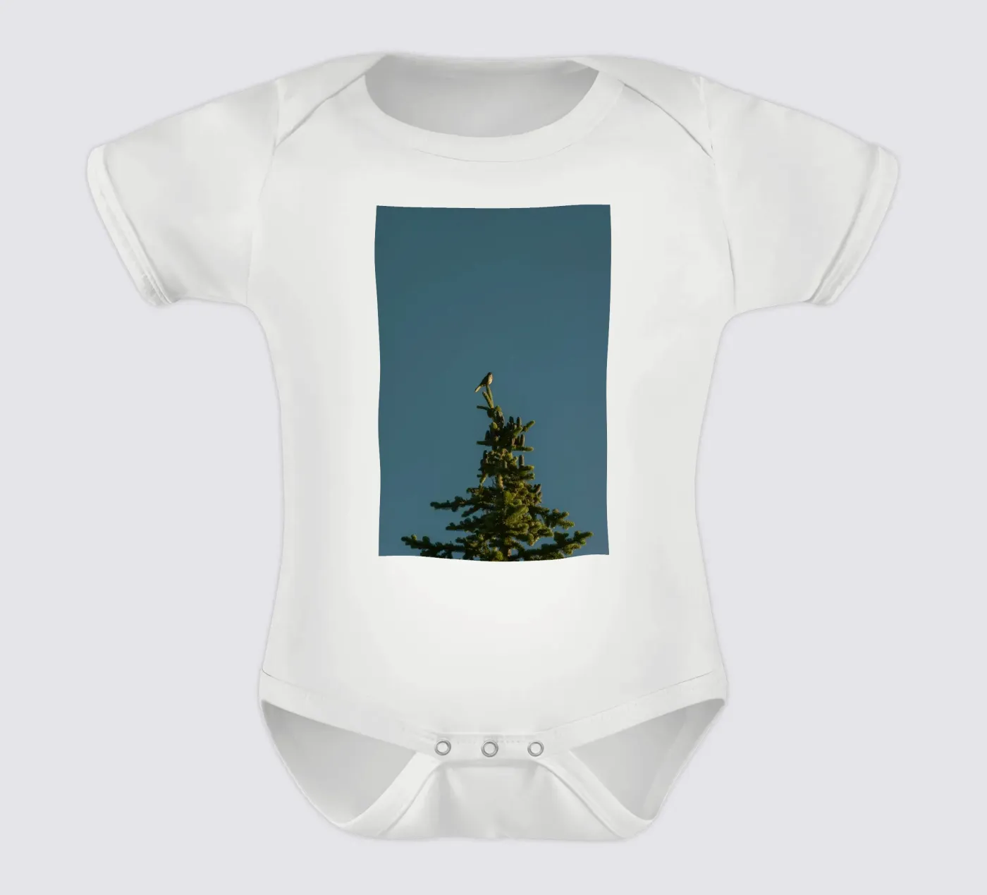 pine tree short-sleeve baby romper by Earthly Visions