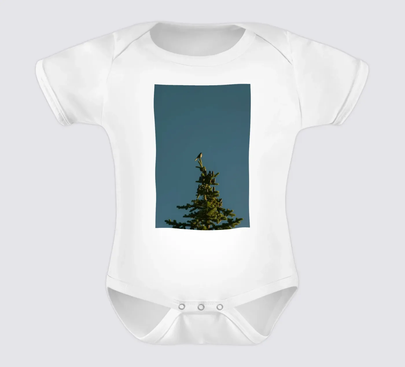 pine tree short-sleeve baby romper by Earthly Visions