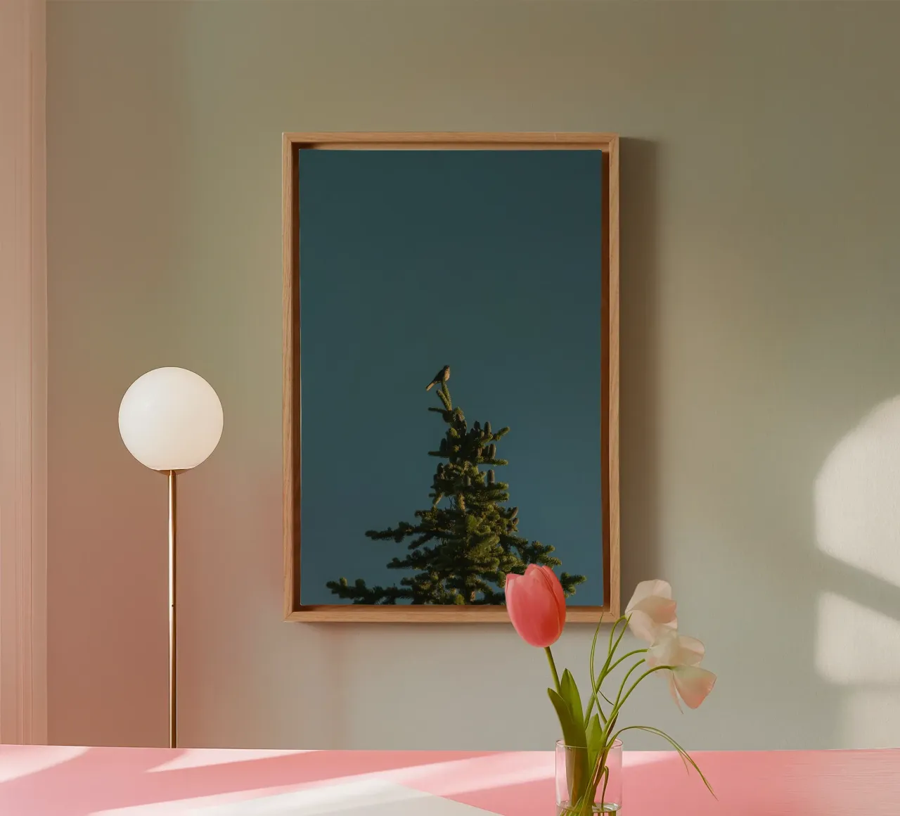 pine tree canvas with Floater frame by Earthly Visions