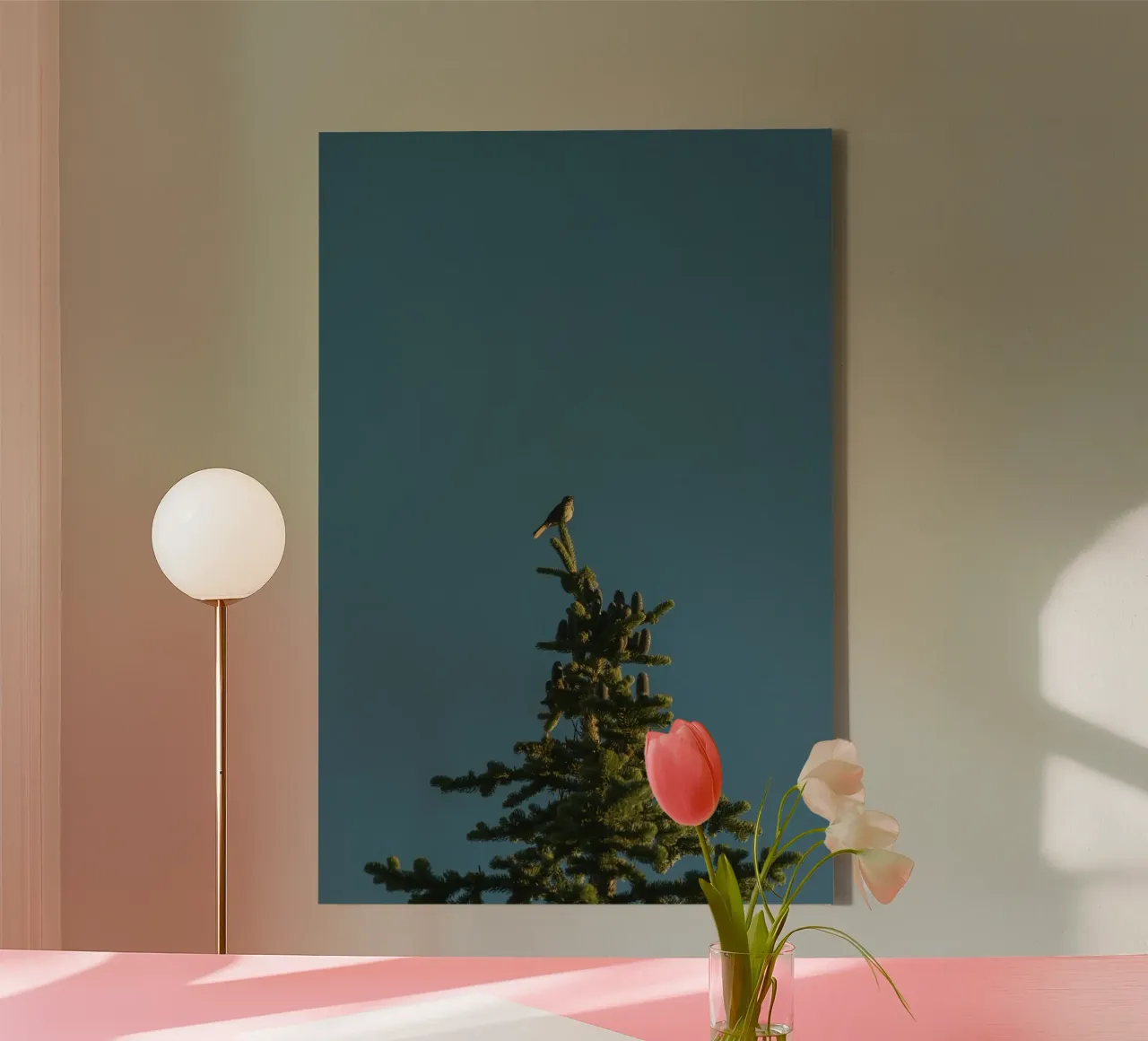 pine tree canvas with Floater frame by Earthly Visions