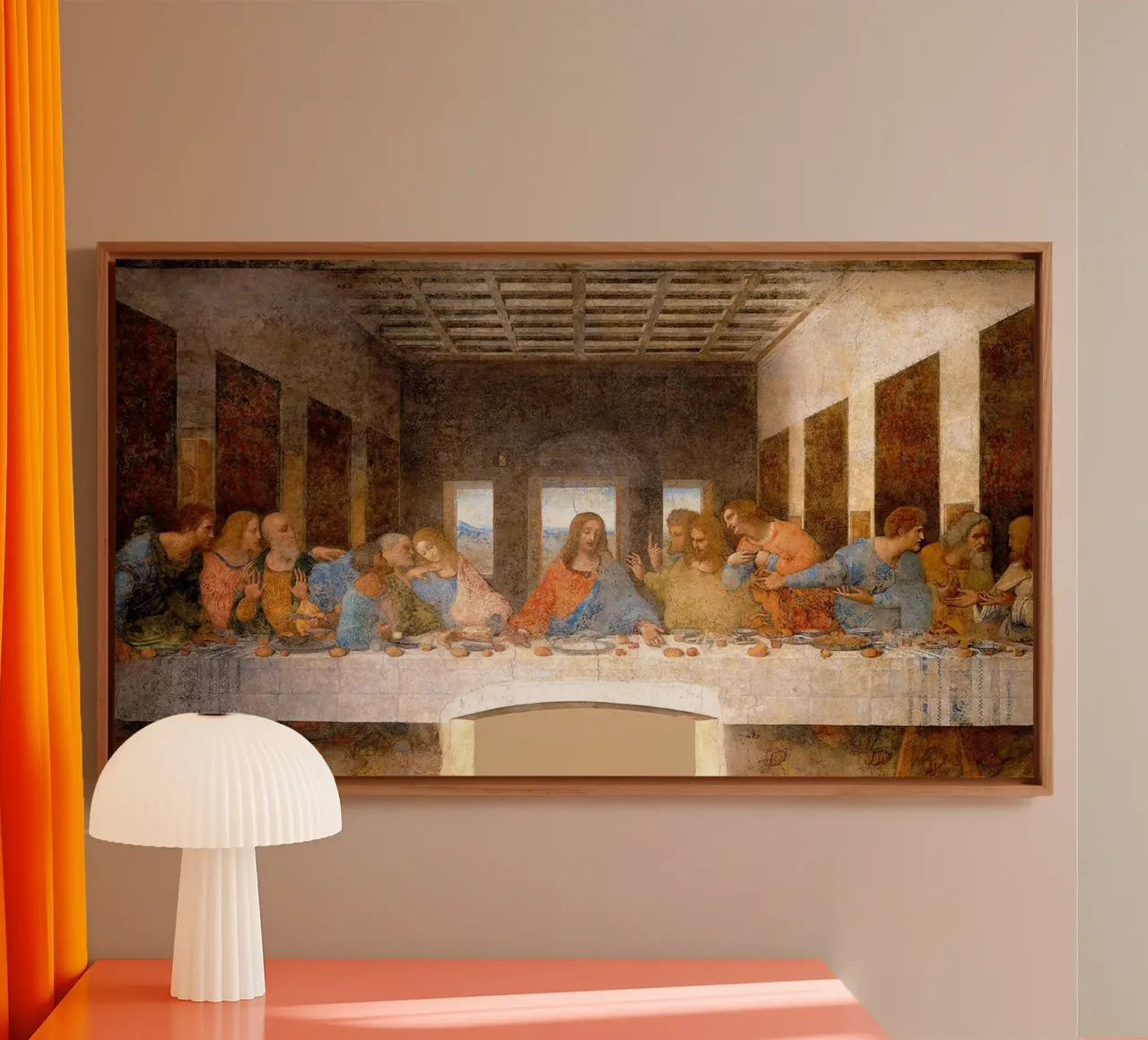The Last Supper by Leonardo da Vinci canvas with Floater frame by James McIntosh