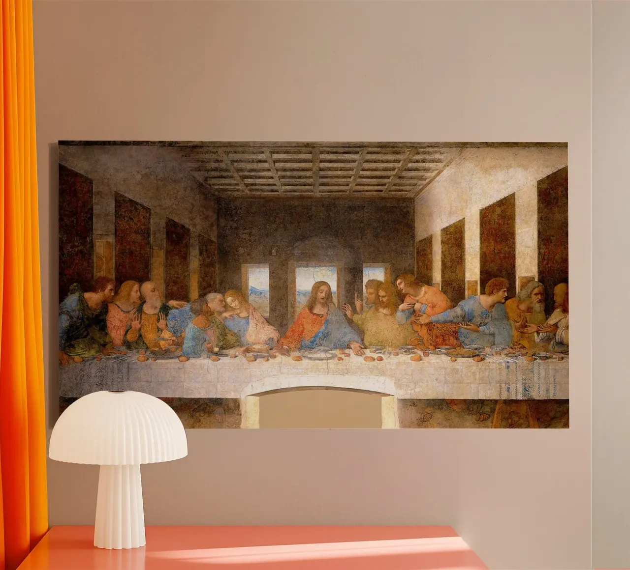 The Last Supper by Leonardo da Vinci canvas with Floater frame by James McIntosh