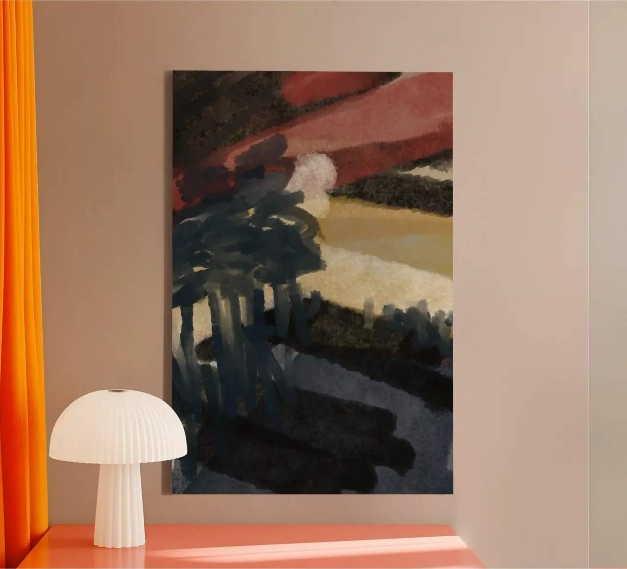 Il romanticismo della notte tela con Cornice a cassetta da nileshkikuuchise