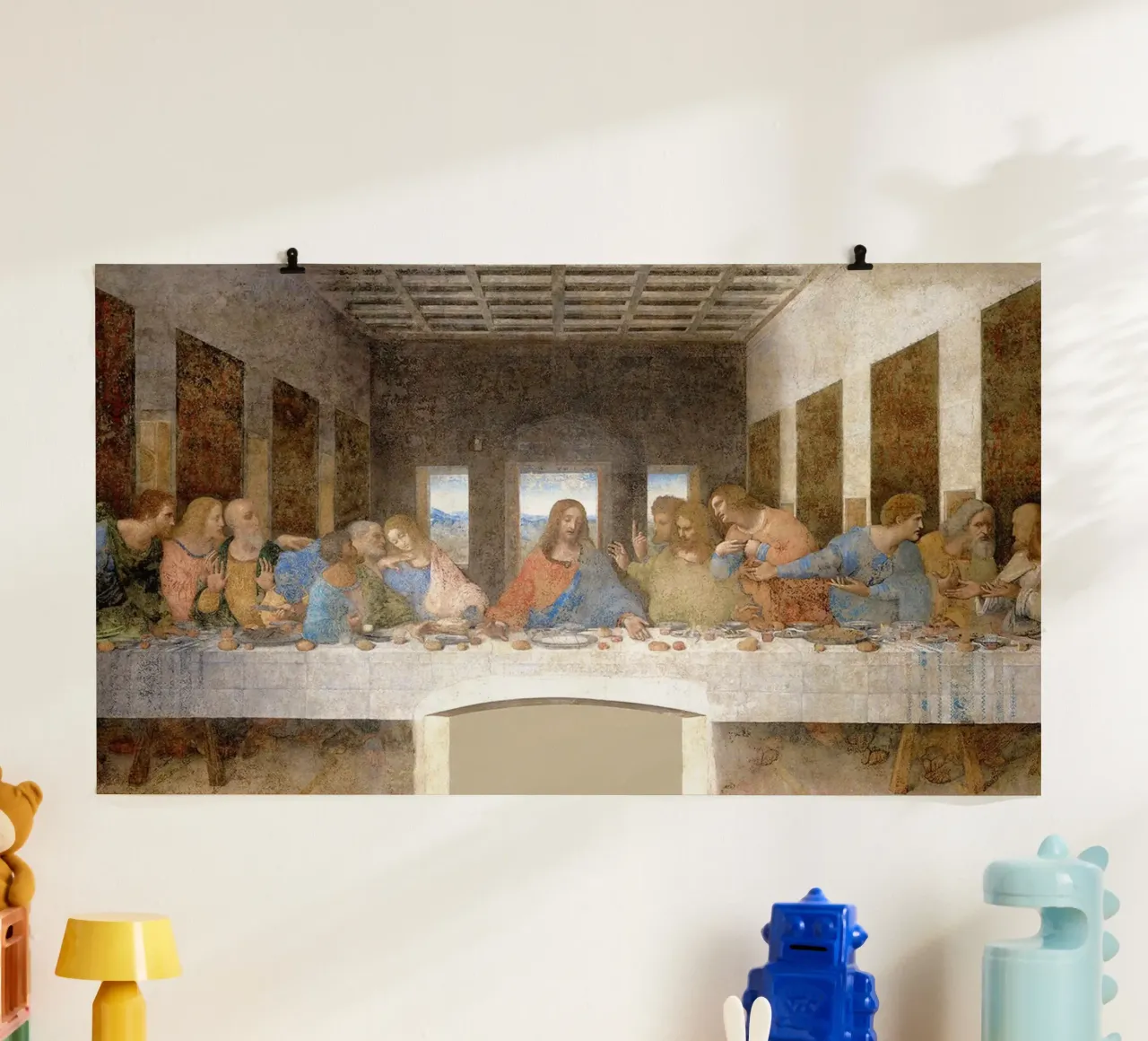 L'Ultima Cena II di Leonardo da Vinci poster con telaio in alluminio da James McIntosh