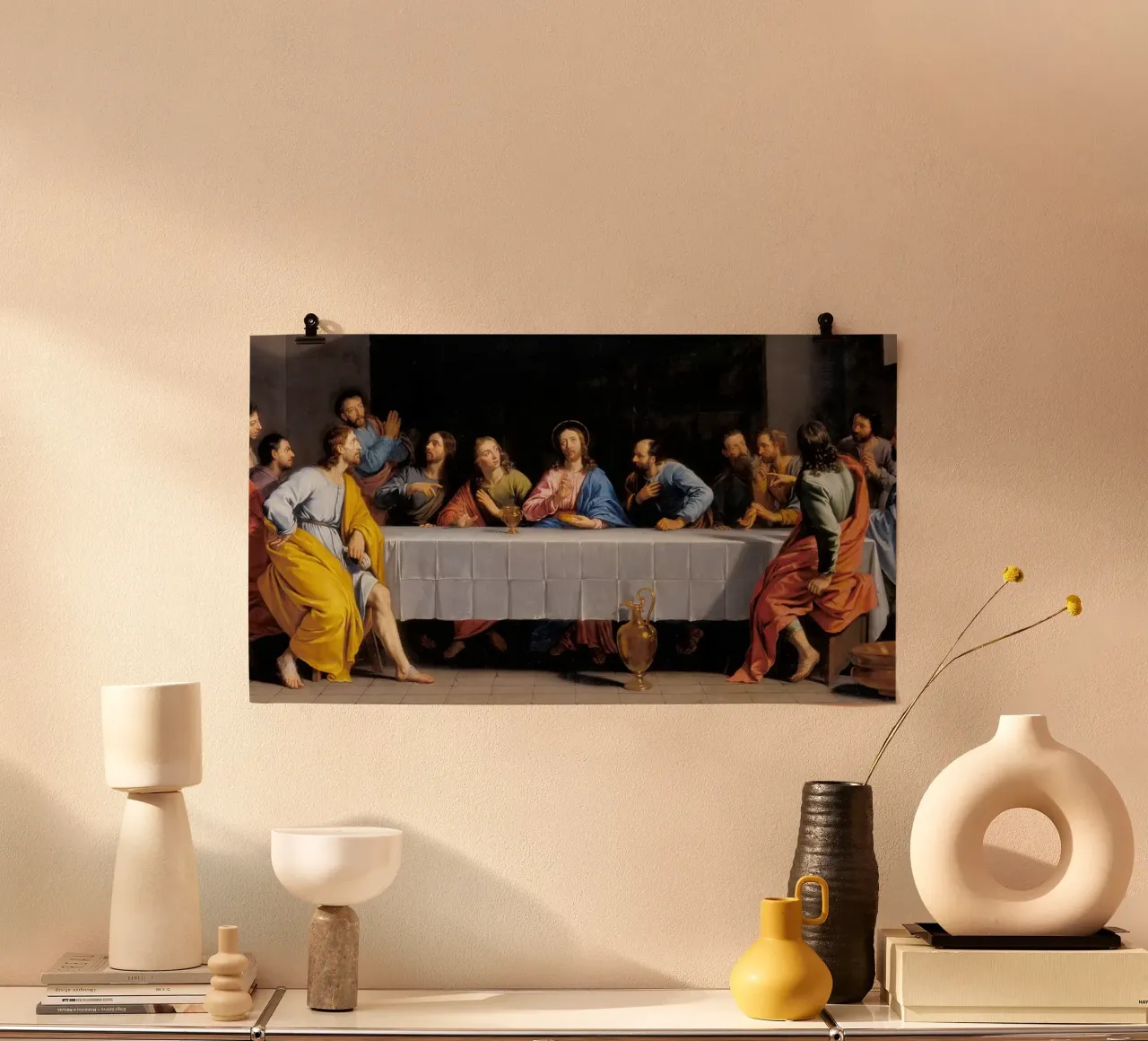 L'ultima cena, Philippe de Champaigne poster con telaio in plastica da James McIntosh