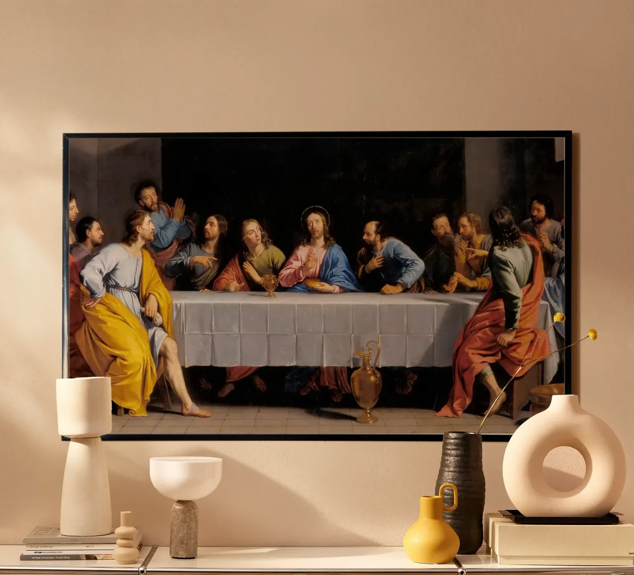 L'ultima cena, Philippe de Champaigne poster con telaio in plastica da James McIntosh
