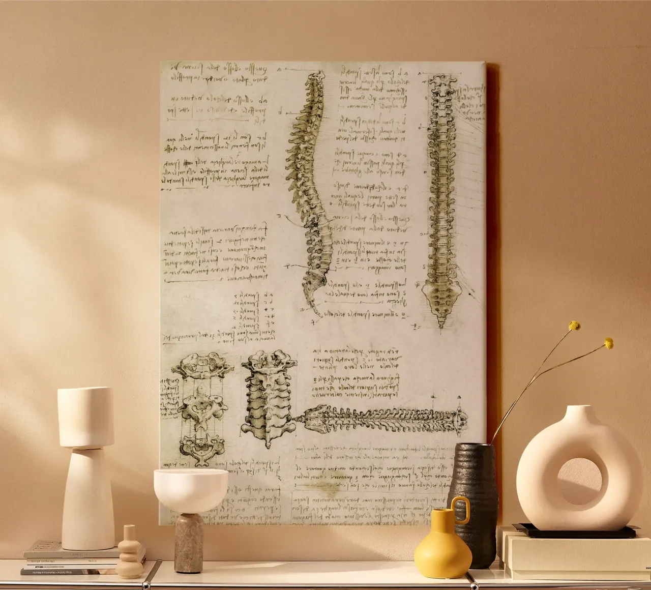 The Spine by Leonardo da Vinci tela con Cornice a cassetta da James McIntosh