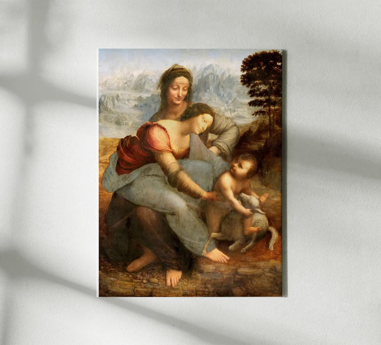 The Virgin and Child with Saint Anne by Leonardo da Vinci canvas with Floater frame by James McIntosh