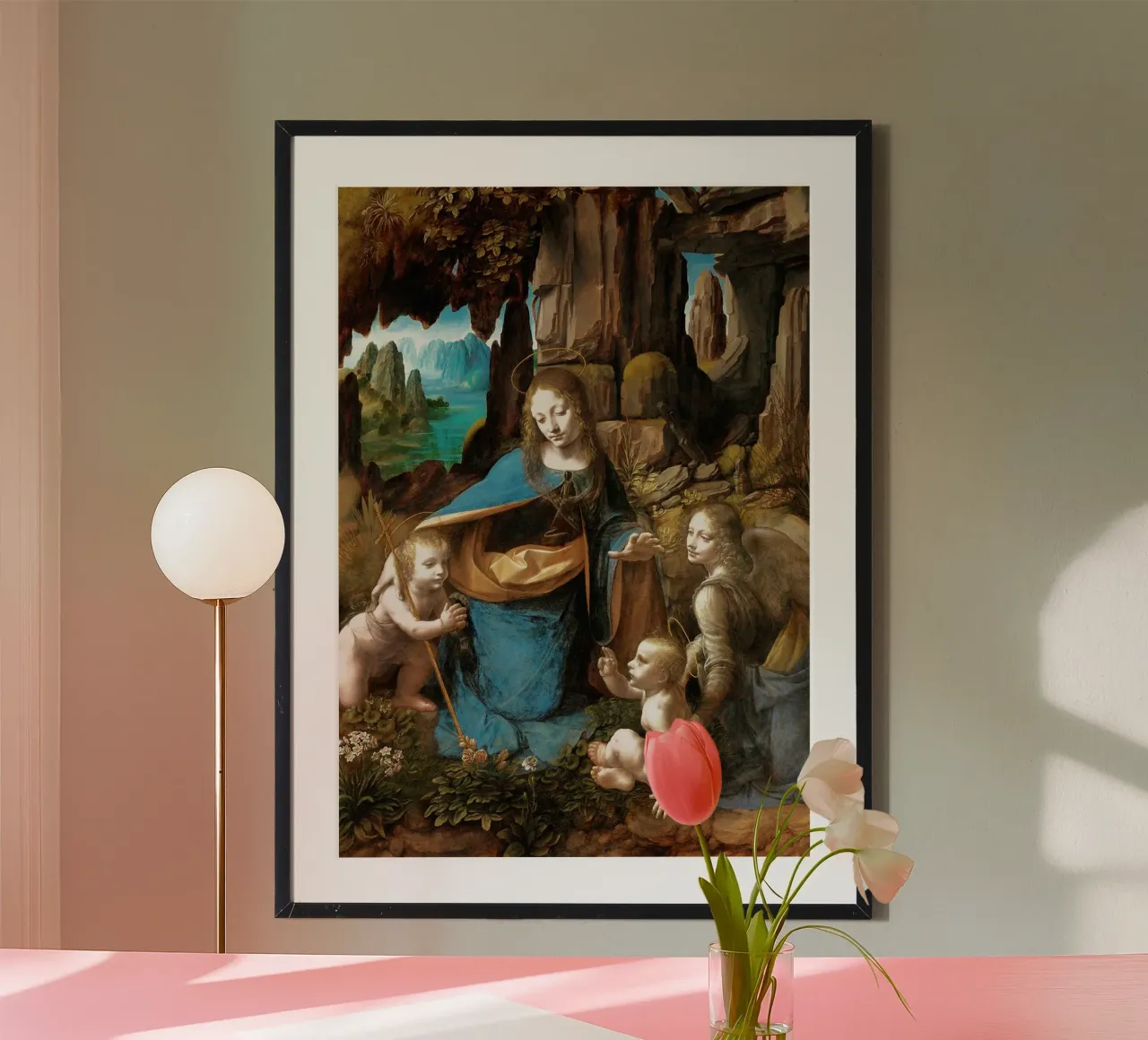 La Vergine delle Rocce I di Leonardo da Vinci poster da James McIntosh