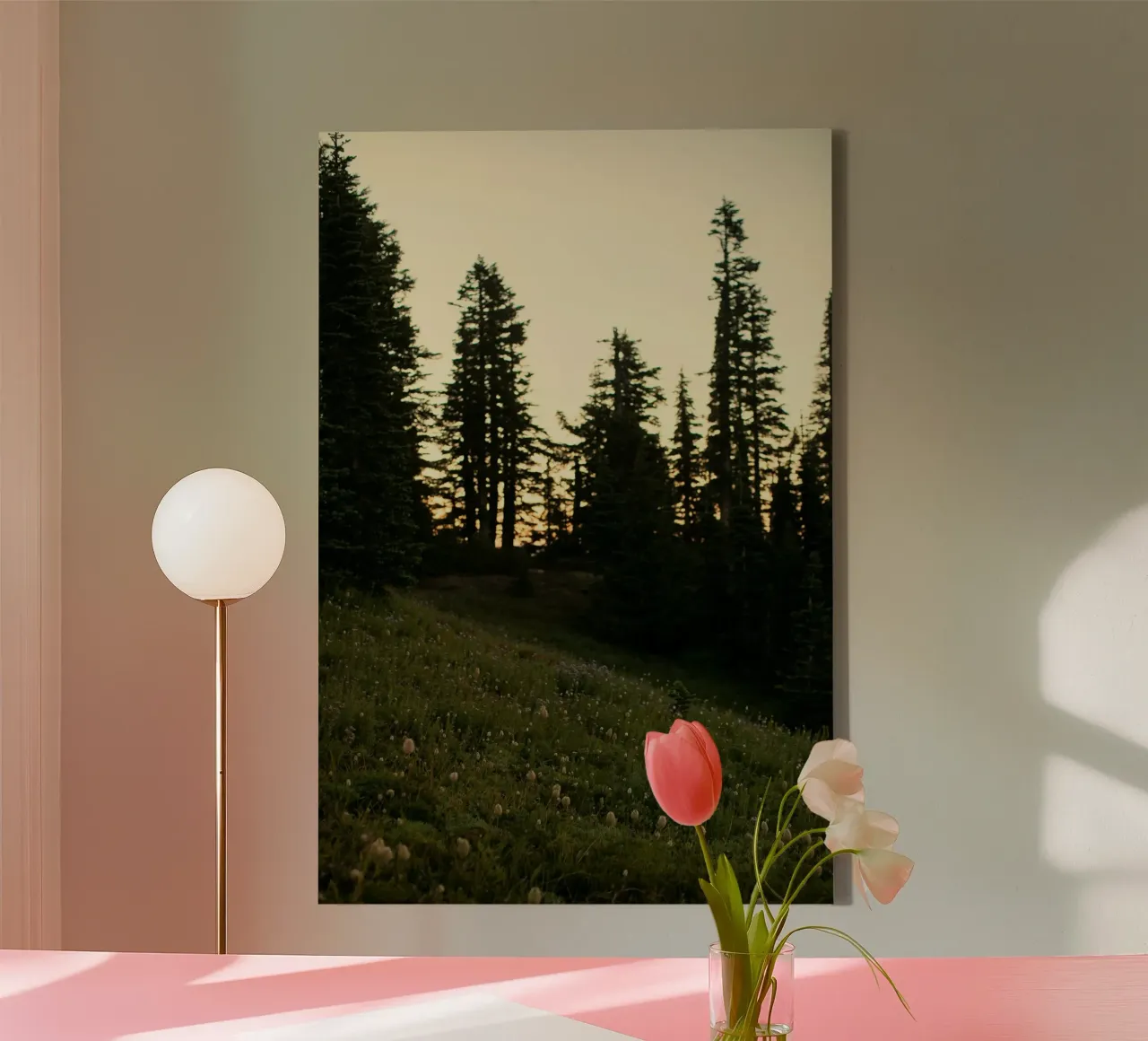 a forest of pines canvas with Floater frame by Earthly Visions